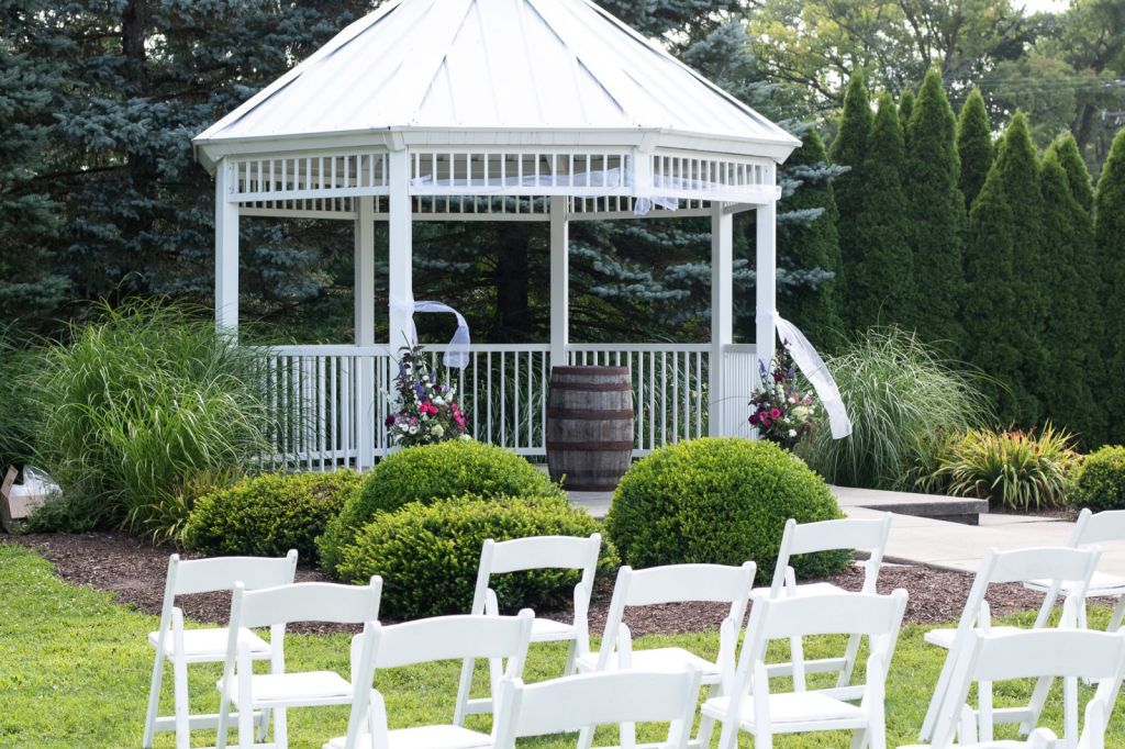 gazebo set up for outdoor ceremony